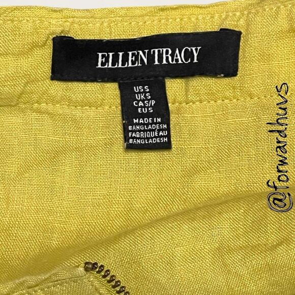 Ellen Tracy 100% Linen Shirt – Zip Front, Roll-Tab Sleeves Size Small - Picture 10 of 13